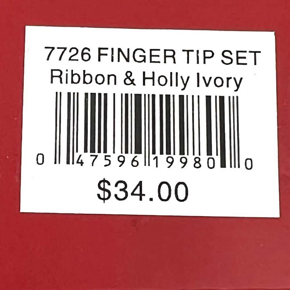 Lenox Christmas Holidays set of 2 finger tip set towels - Ribbon & Holly Ivory